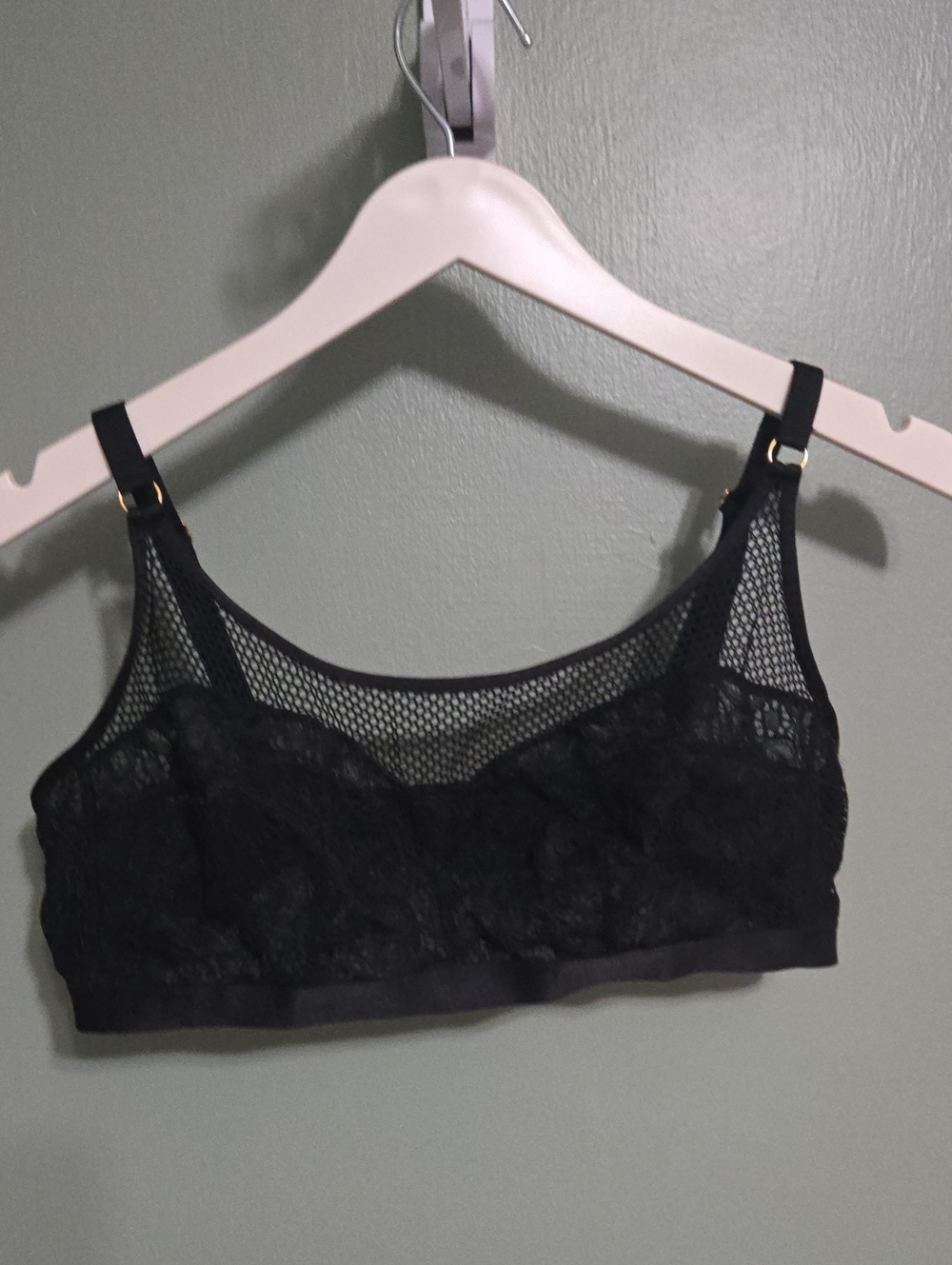 Soma Black Lace & Mesh Bralette XXL